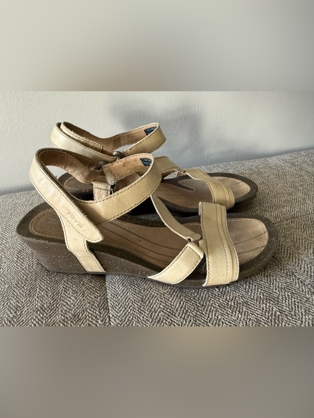 Teva Women's Tan Strappy Wedge Sandals